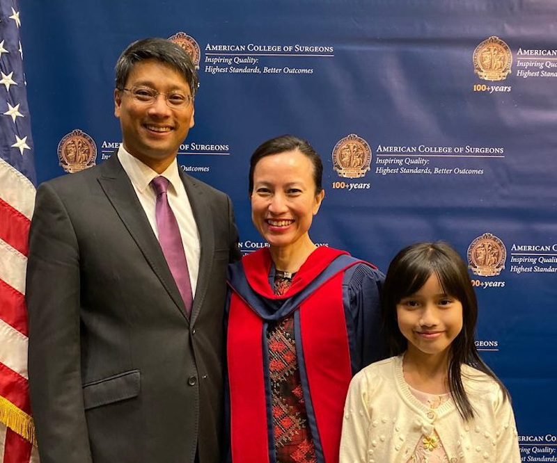 Dr April (middle) was elated to be awarded the Honorary Fellowship at ACS. u00e2u20acu201d  Picture courtesy of Dr April