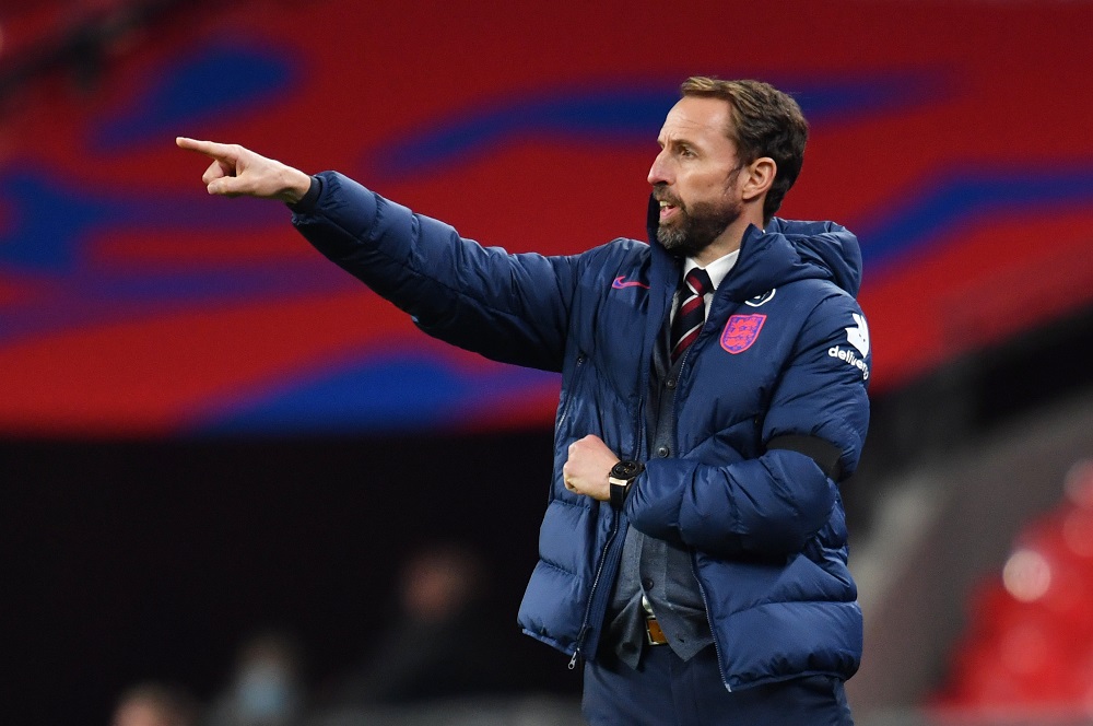 England manager Gareth Southgate gestures during the International Friendly match against Wales in London October 9, 2020. u00e2u20acu2022 Pool via Reutersnn