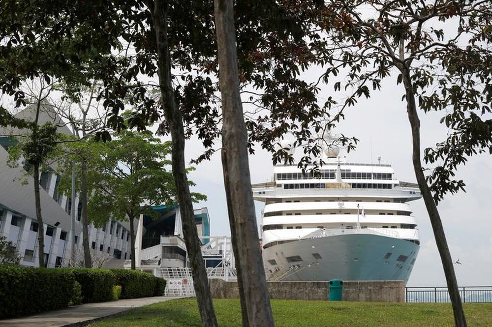View of Star Cruiseu00e2u20acu2122s Superstar Gemini berthed at Marina Bay Cruise Center, Singapore, April 17, 2020. u00e2u20acu201d Reuters pic