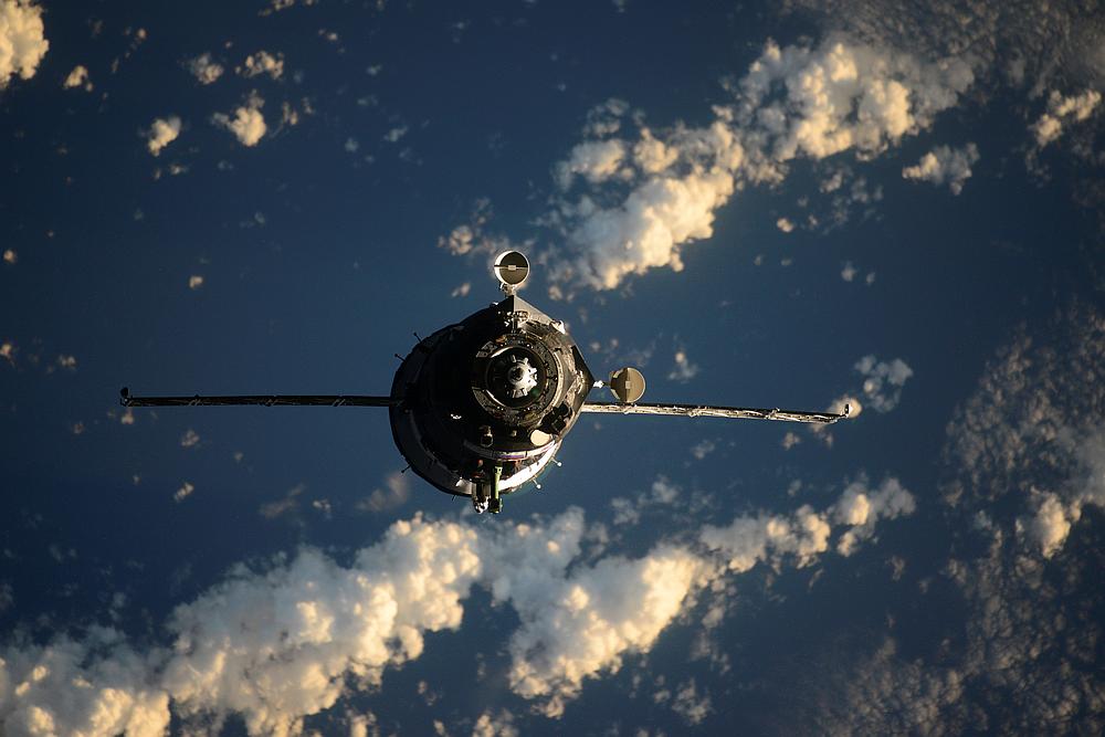 The Soyuz MS-17 spacecraft with Nasa's Kathleen Rubins and Roscosmos' Sergey Ryzhikov and Sergey Kud-Sverchkov is seen before docking to the International Space Station (ISS) October 14, 2020. u00e2u20acu201d  Roscosmos handout via Reuters