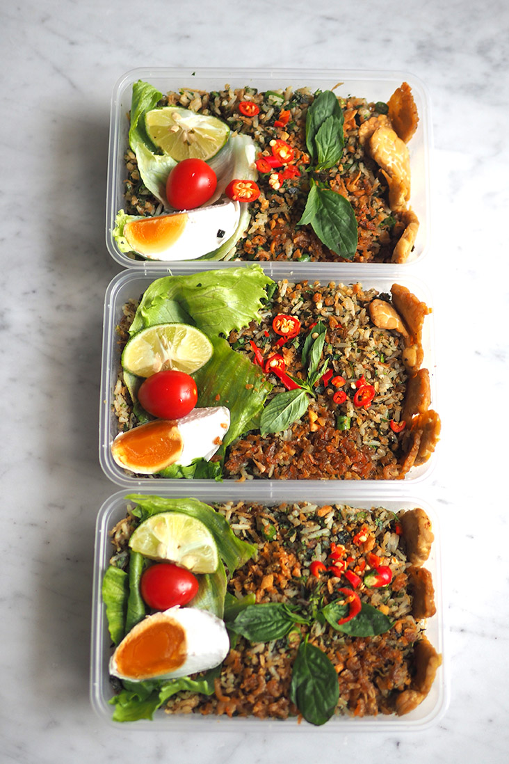 You need to purchase a minimum of three portions of 'nasi ulam' and place an order three days in advance.