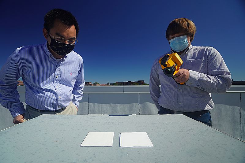 Researchers at Purdue University have developed a paint that reflects up to 95.5 per cent of sunlight. u00e2u20acu201d Purdue University photo/Jared Pike via AFP