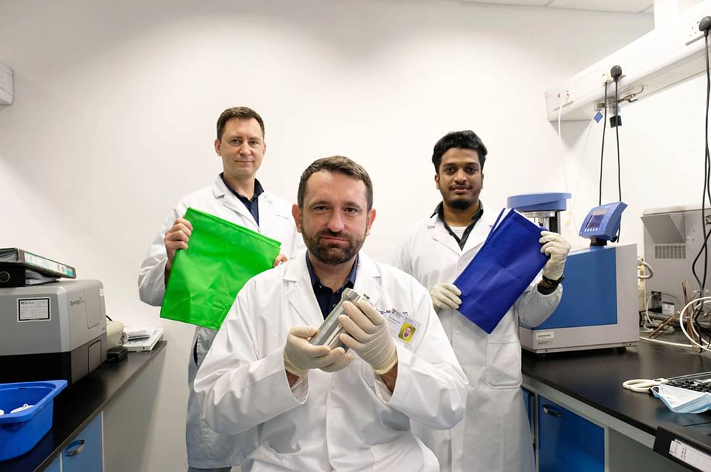 (From left) The Nanyang Technological University research team include senior reearch fellow Andrei Veksha, Assistant Professor Grzegorz Lisak, and research associate Ashiq Ahamed. u00e2u20acu201d Picture courtesy of NTU via TODAY