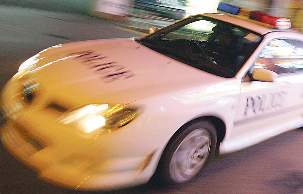 During a pursuit, a man drove into a car park along Bedok North Street 1 and hit the left side of a Singapore police car, causing one of the police officers inside the vehicle to be injured. u00e2u20acu201d TODAY pic