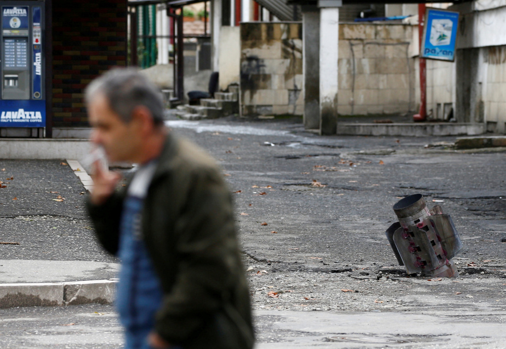 A rocket case is seen after recent shelling during a military conflict over the breakaway region of Nagorno-Karabakh in Stepanakert October 7, 2020. u00e2u20acu201d Reuters pic