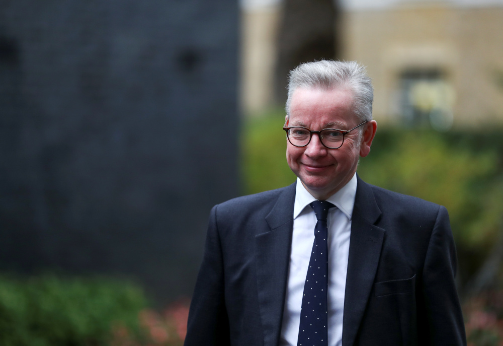 Britainu00e2u20acu2122s Chancellor of the Duchy of Lancaster Michael Gove arrives for a Cabinet meeting, in London October 13, 2020. u00e2u20acu201d Reuters pic