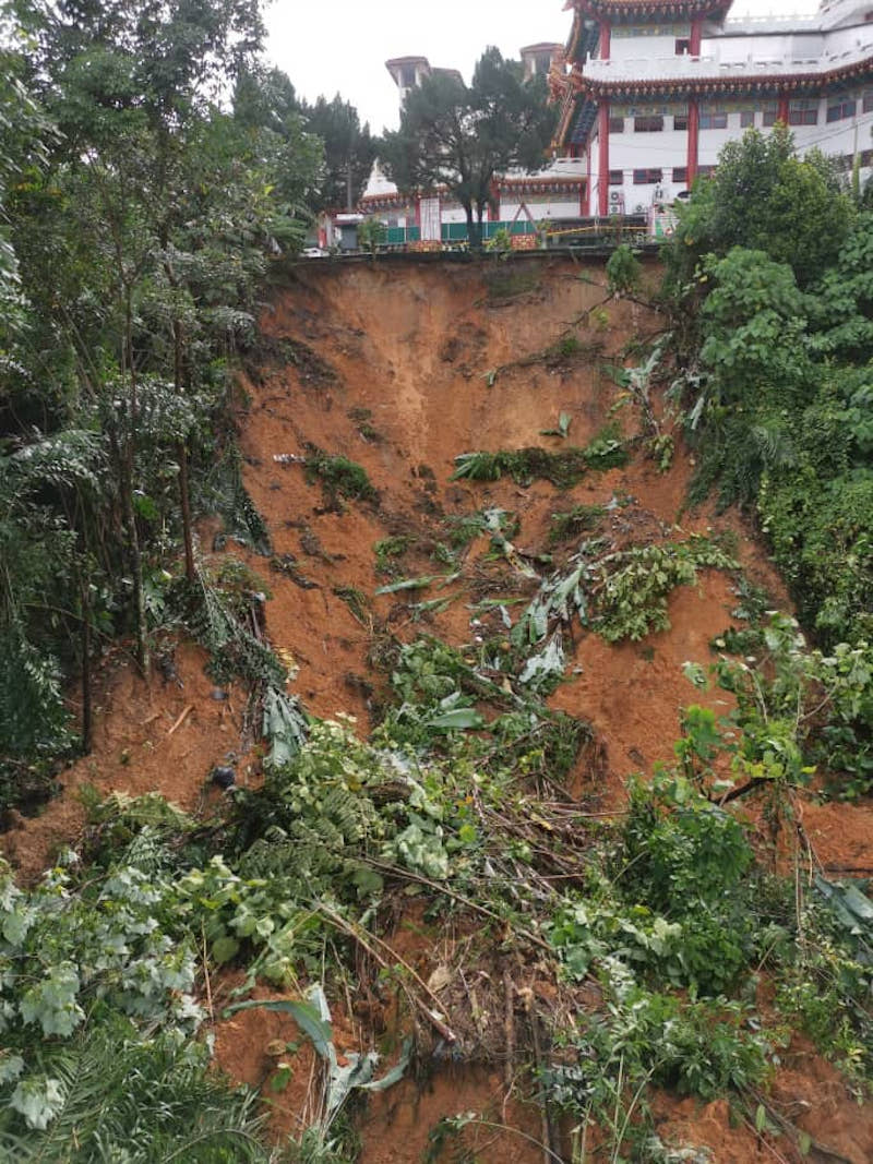 A picture shared by a resident from the apartment shows the damage brought about by the landslide.