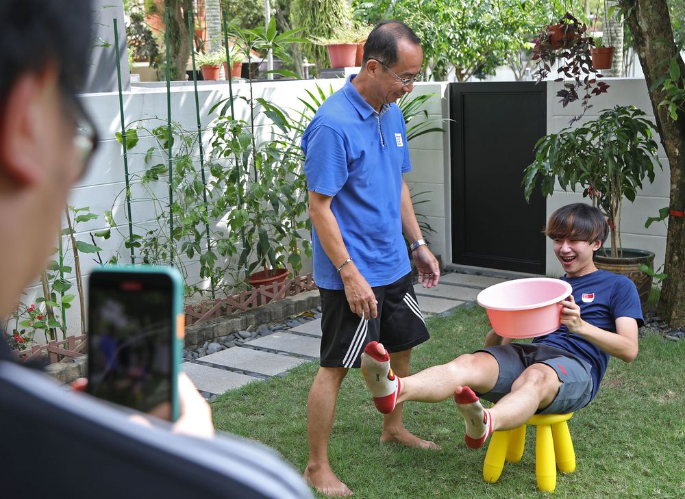 Cedric Ng (left) is the one thinking up ideas for the TikTok videos now. — TODAY pic