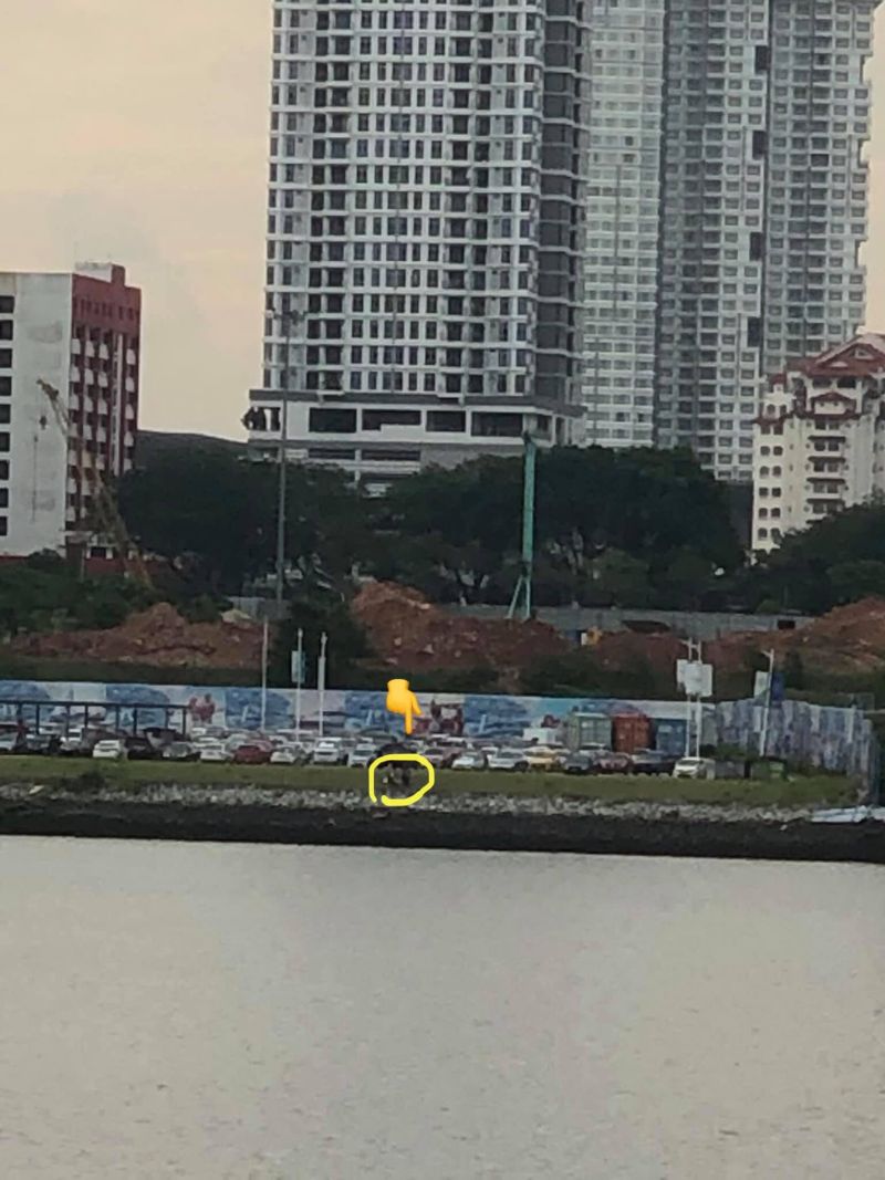 His family was across the water at Johor. — Picture from Facebook/Mohd Izwan Sarip