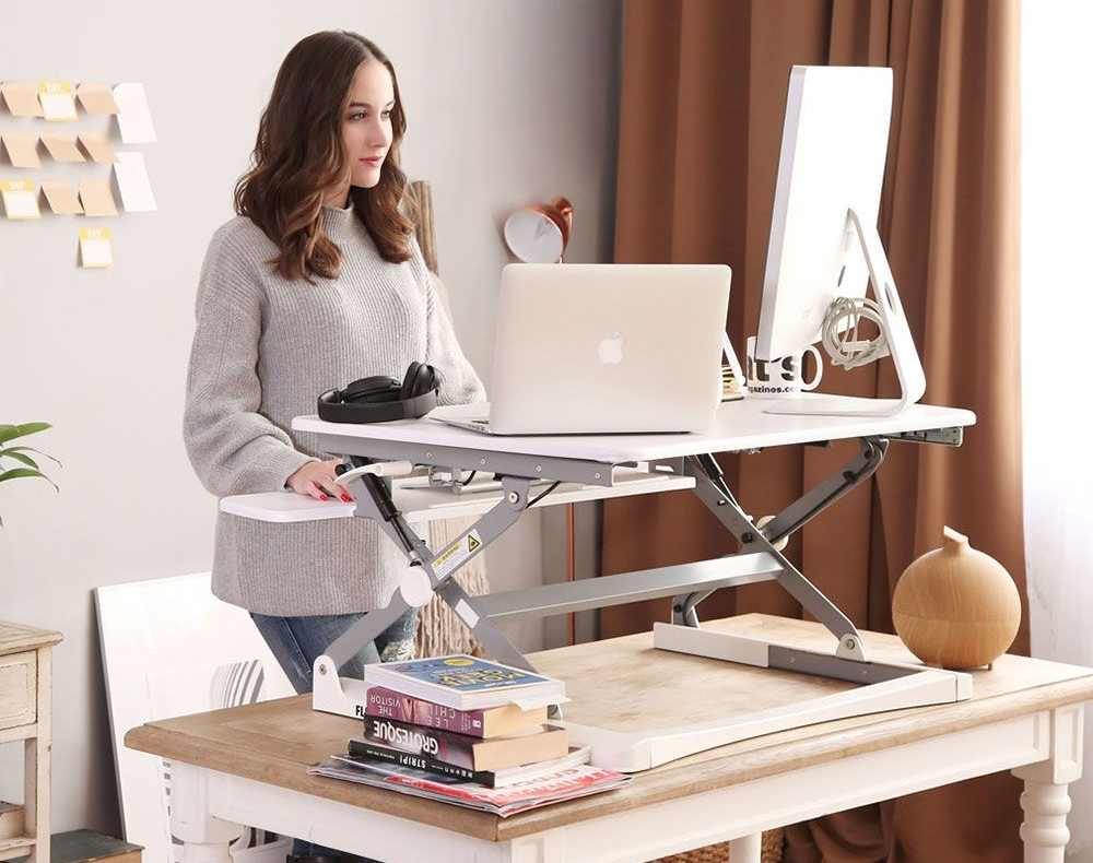 A flexible desk for both sitting and standing from FlexiSpot. — Picture courtesy of ClassicRiser via AFP
