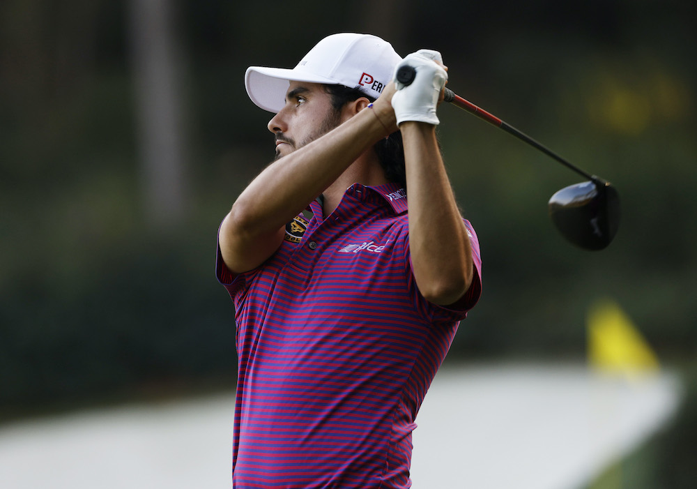 Mexico's Abraham Ancer hits his tee shot on the 14th hole during the third round in Augusta November 14, 2020. u00e2u20acu201d Reuters pic 