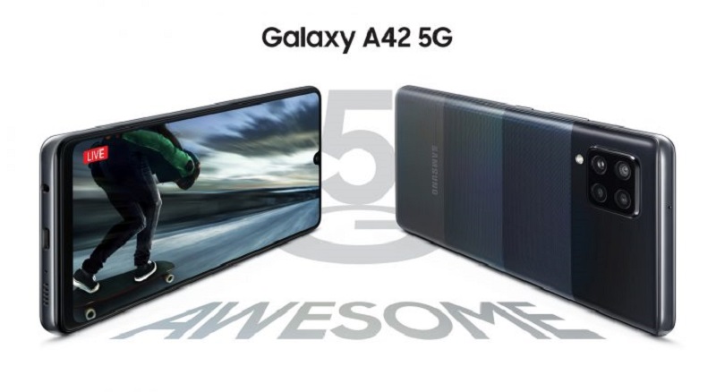 Samsungu00e2u20acu2122s Galaxy A42 5G runs on a Snapdragon processor and it has a bigger battery than the Galaxy Note 20 Ultra. u00e2u20acu201d Picture courtesy of Samsung via SoyaCincaunn