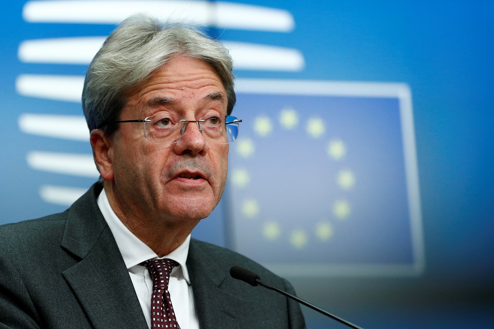 European Commissioner for Economy Paolo Gentiloni addresses a news conference following a Euro zone finance ministers meeting in Brussels November 3, 2020. u00e2u20acu201d Reuters pic