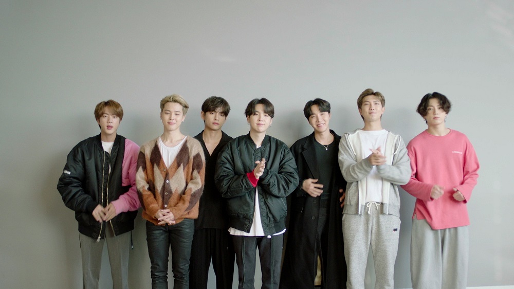 BTS accept the win for Best Group at the MTV EMAu00e2u20acu2122s 2020, in Los Angeles, California in this screengrab image released on November 8, 2020. u00e2u20acu201d Picture courtesy of MTV via Reuters