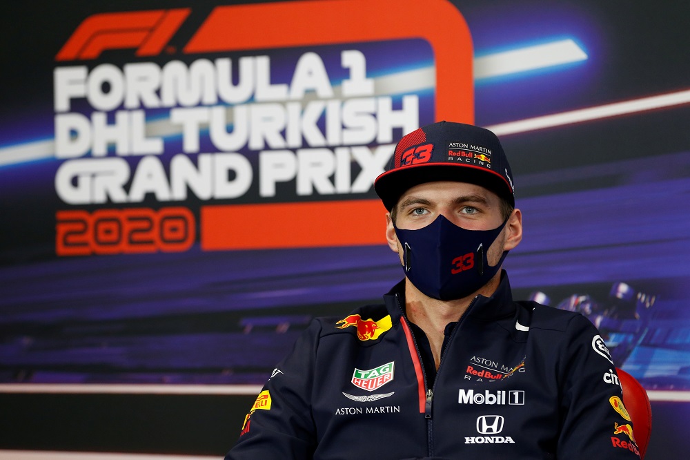 Red Bull's Max Verstappen during a press conference ahead of the Turkish Grand Prix in Istanbul November 12, 2020. u00e2u20acu201d FIA Handout via Reuters