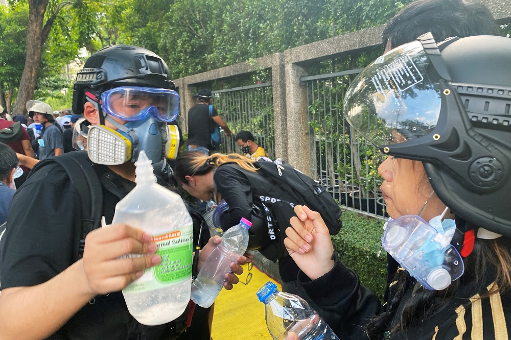 Pro-democracy demonstrators are seen during an anti-government protest as lawmakers debate on constitution change, outside the parliament in Bangkok  November 17, 2020. u00e2u20acu201d Reuters pic