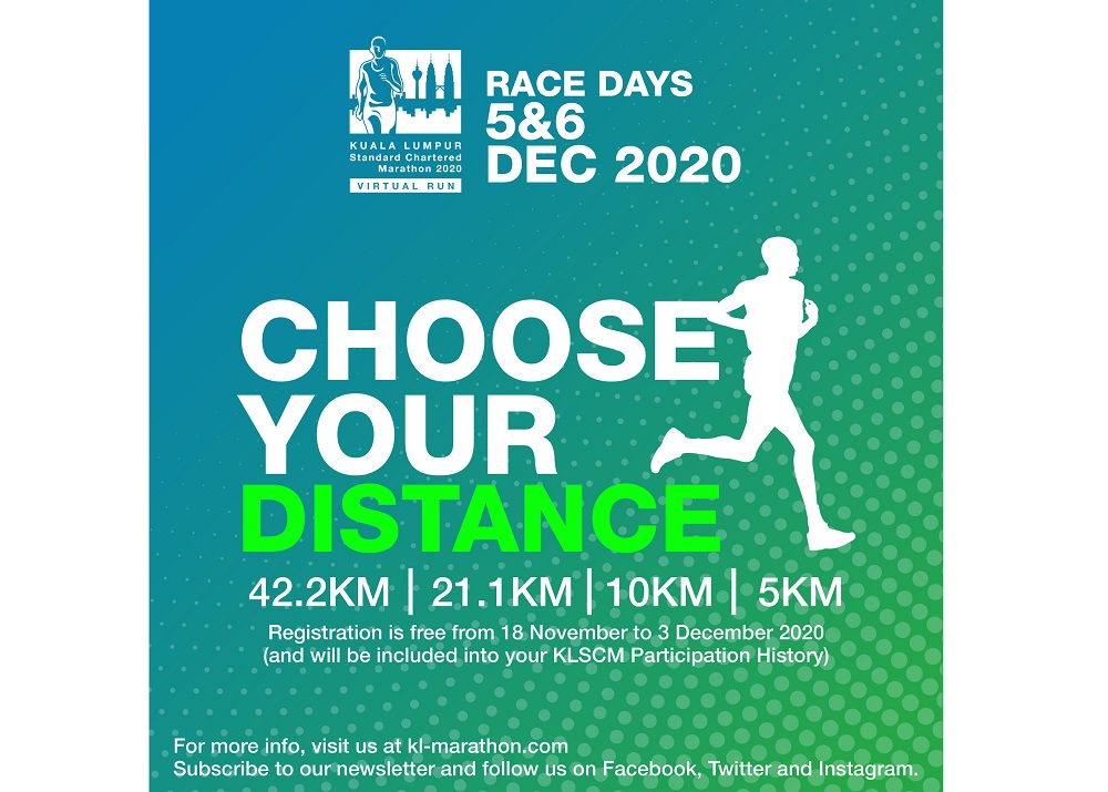 The Kuala Lumpur Standard Chartered Marathon 2020 Virtual Run (KLSCM 2020 VR) is slated for December 5 and 6, and will adopt the use of a dedicated smartphone app to track racersu00e2u20acu2122 performance.u00e2u20acu201d Picture via Facebook/ Kuala Lumpur Standard Chartered Mar
