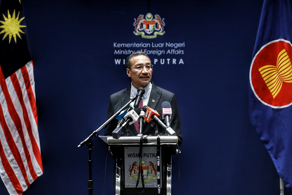 Foreign Minister Datuk Seri Hishammuddin Hussein speaks during the 8th US-Asean Summit in Kuala Lumpur November 15, 2020. u00e2u20acu2022 Picture by Ahmad Zamzahuri