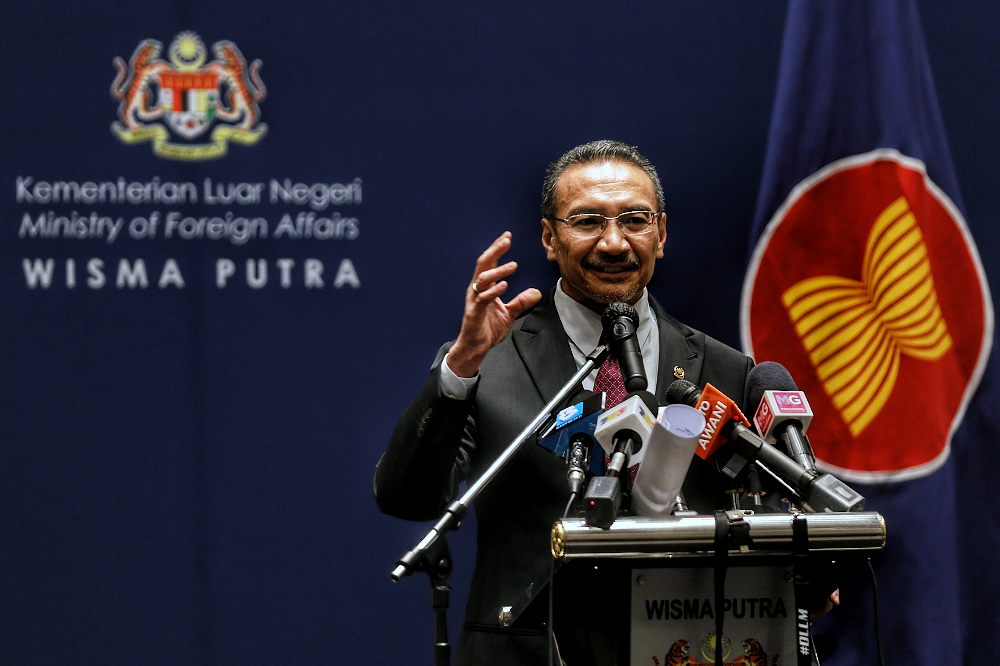 Foreign Minister Datuk Seri Hishammuddin Hussein speaks during the 8th US-Asean Summit in Kuala Lumpur November 15, 2020. u00e2u20acu2022 Picture by Ahmad Zamzahuri