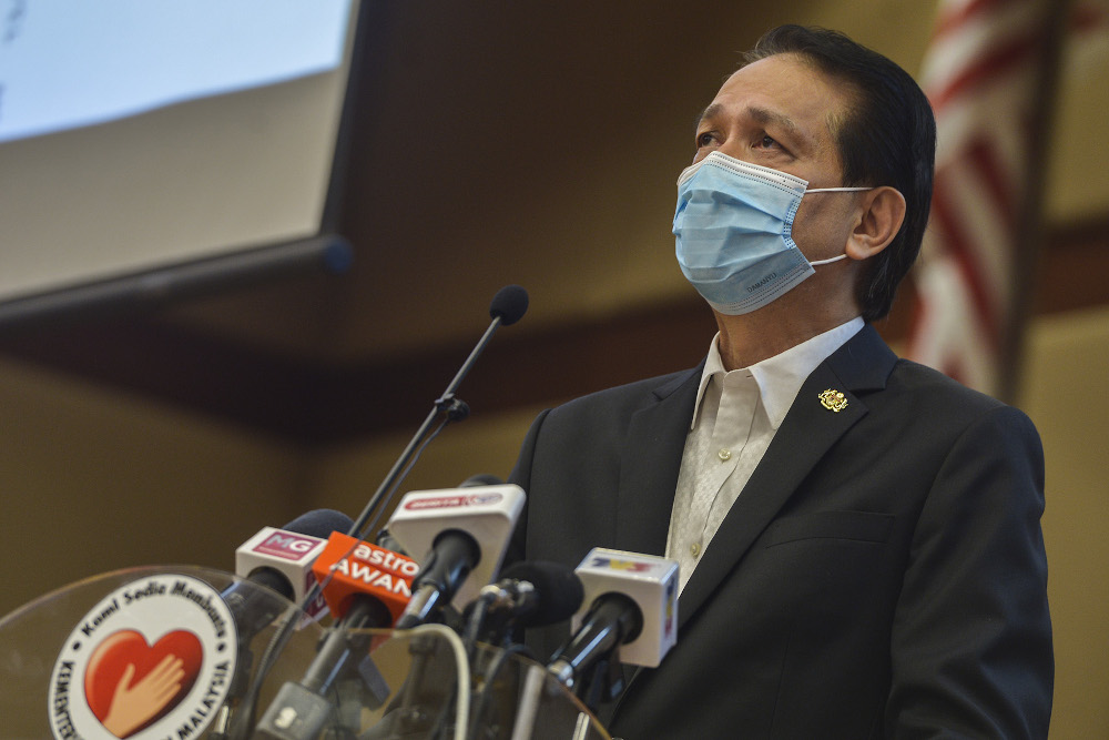 Health director-general Tan Sri Dr Noor Hisham Abdullah speaks during a press conference in Putrajaya on November 21, 2020. u00e2u20acu201d Picture by Miera Zulyana