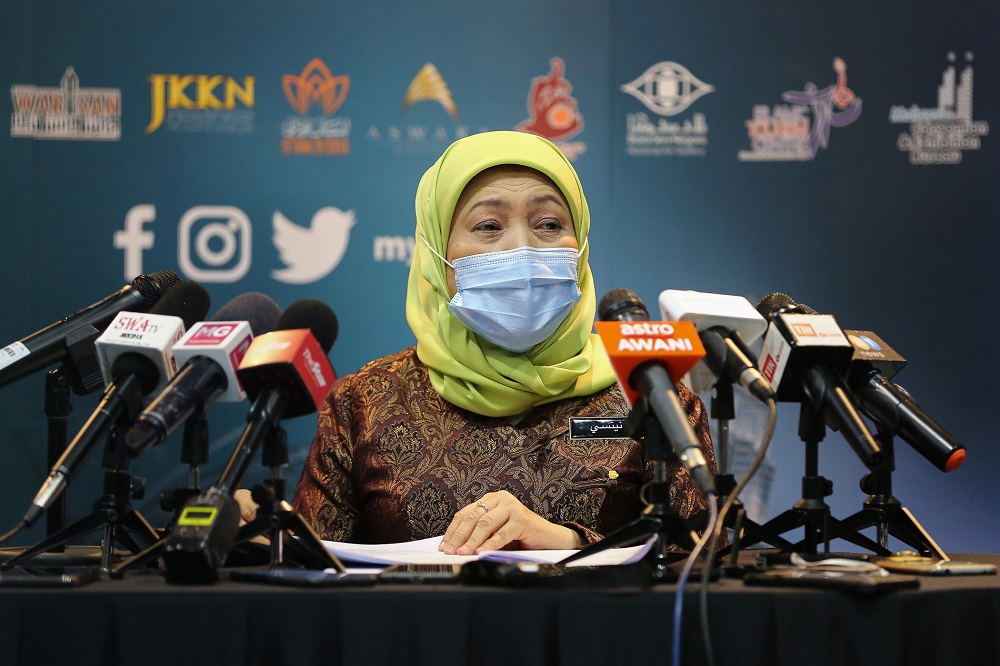 Tourism, Arts and Culture Minister Datuk Seri Nancy Shukri speaks during a press conference in Kuala Lumpur November 23, 2020. u00e2u20acu201d Picture by Yusof Mat Isann