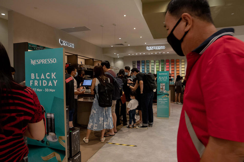 The Nespresso booth in Takashimaya department store on November 27, 2020. — TODAY pic 