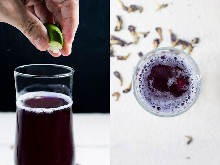 Watch the colour transform as you squeeze some lime juice into the sapphire sizzler!