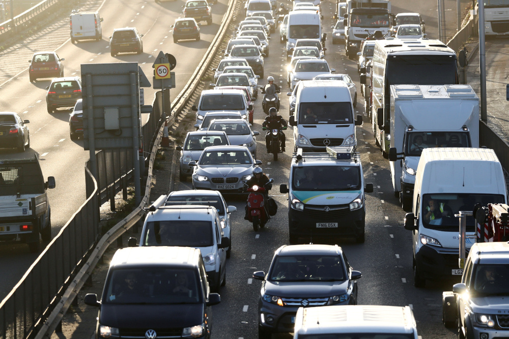 Vehicles sitting in traffic approach the Blackwall Tunnel, as Britain will ban the sale of new petrol and diesel cars and vans from 2030, five years earlier than previously planned, in London, Britain, November 18, 2020. u00e2u20acu201d Reuters pic