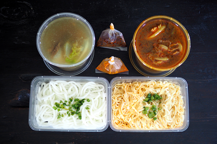 Since the broth is separated from the noodles, heat them up to enjoy it piping hot with the noodles