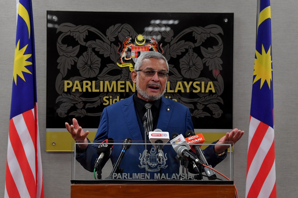 Shah Alam MP Khalid Abdul Samad at a press conference in Parliament, Kuala Lumpur November 4, 2020. u00e2u20acu201d Bernama pic