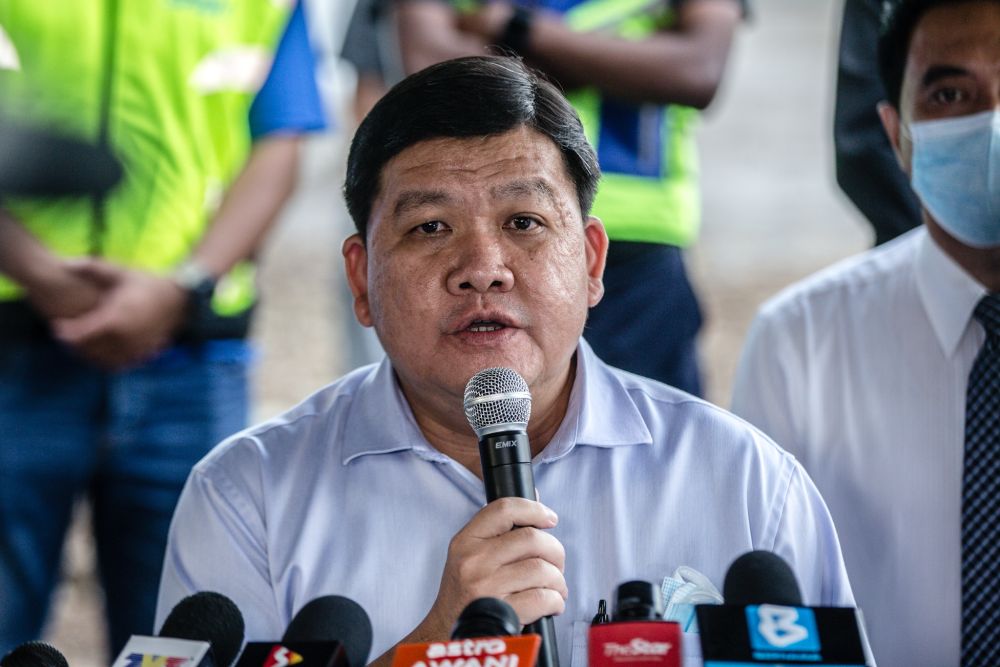 Selangor executive councillor Hee Loy Sian speaks during a press conference at the Indah Water treatment plant in Rawang November 10, 2020. u00e2u20acu201d Picture by Firdaus Latif