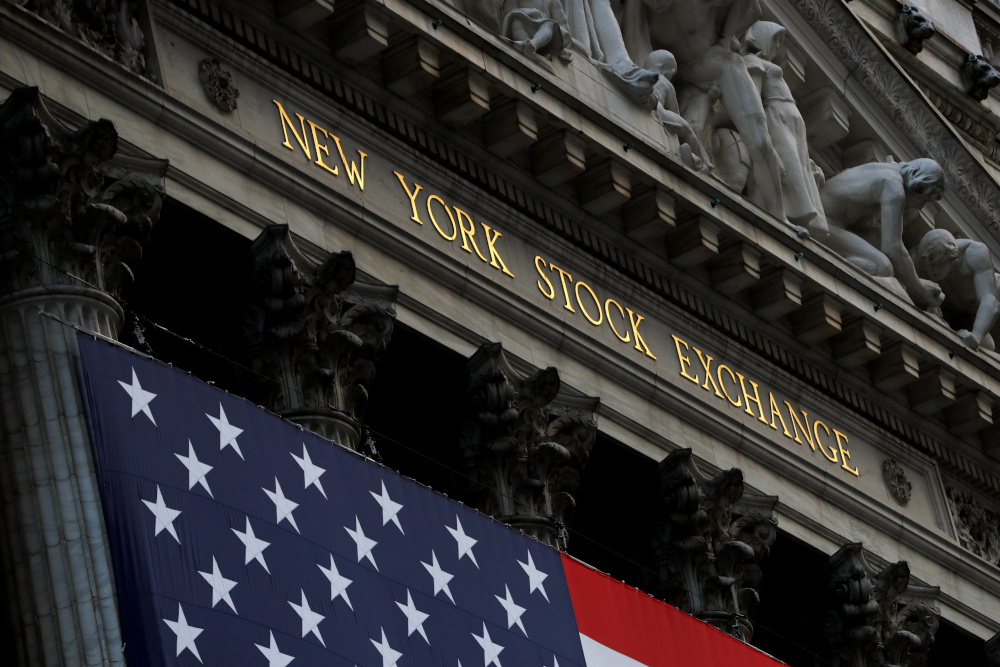 Signage is seen on the facade of the New York Stock Exchange (NYSE) on Election Day in Manhattan, New York City, New York, November 3, 2020. u00e2u20acu201d Reuters pic nn