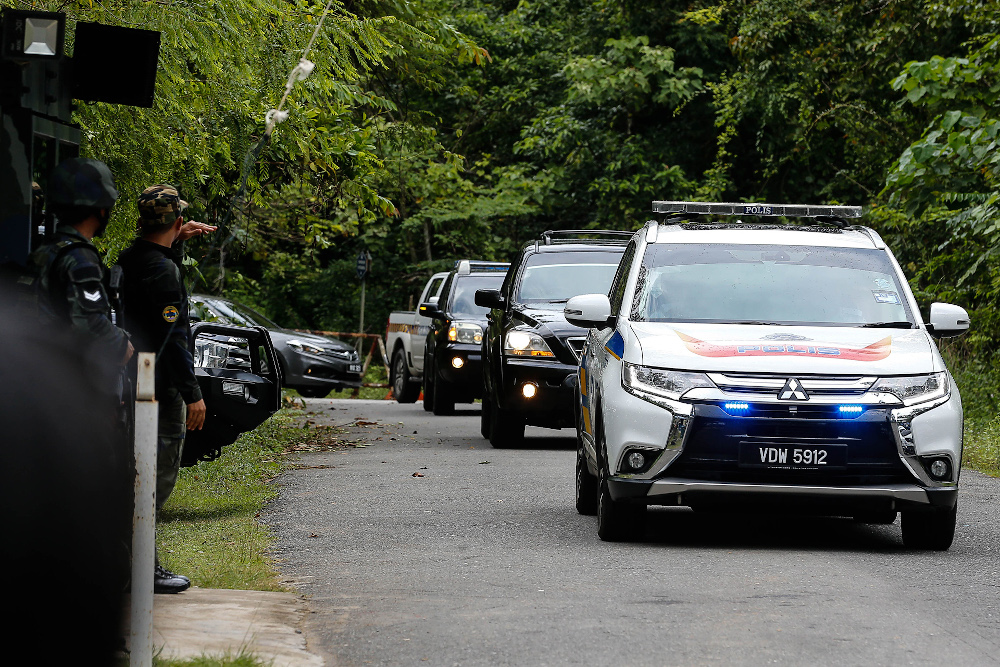 Motorcade escorting Inspector-General of Police Tan Sri Abdul Hamid Bador seen arriving at Taman Radzi PGA Post in Padang Besar, Perlis November 24, 2020. u00e2u20acu201d Picture by Sayuti Zainudin