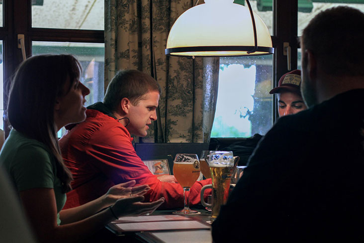 Enjoying beer and good cheer in Munich, Germany.