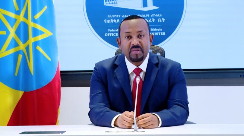 Ethiopia's Prime Minister Abiy Ahmed makes a statement on his official Facebook page, in Addis Ababa, Ethiopia November 8, 2020. u00e2u20acu201d Office of the Prime Minister Press Secretariat video image via Reuters