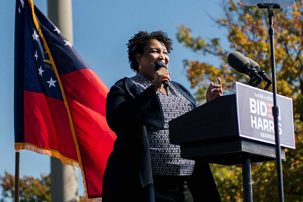 Former Georgia House of Representatives Minority Leader Stacey Abrams speaks in Atlanta, Georgia one day before the US election November 2, 2020. u00e2u20acu201d Reuters pic