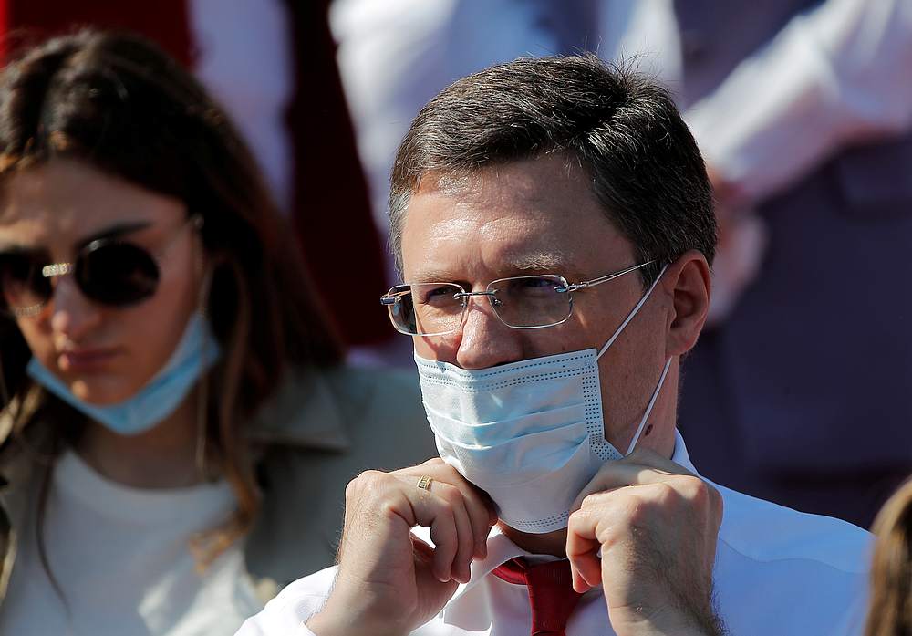 Russian Energy Minister Alexander Novak wearing a protective face mask before the Victory Day Parade in Red Square in Moscow, Russia June 24, 2020. u00e2u20acu201d Reuters pic