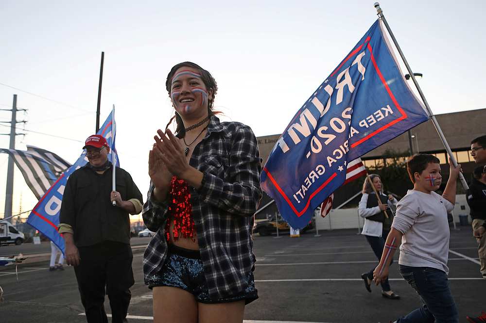 Supporters of US President Donald Trump gather at a 'Stop the Steal' protest at the Maricopa County Tabulation and Election Centre in Phoenix, Arizona November 9, 2020. u00e2u20acu201d Reuters pic