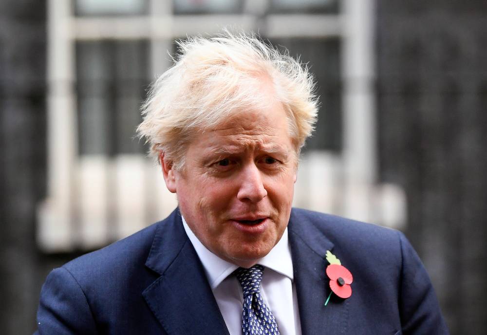 Britainu00e2u20acu2122s Prime Minister Boris Johnson leaves Downing Street to attend a cabinet meeting at the Foreign and Commonwealth Office (FCO) in London, Britain November 10, 2020. u00e2u20acu201d Reuters pic 