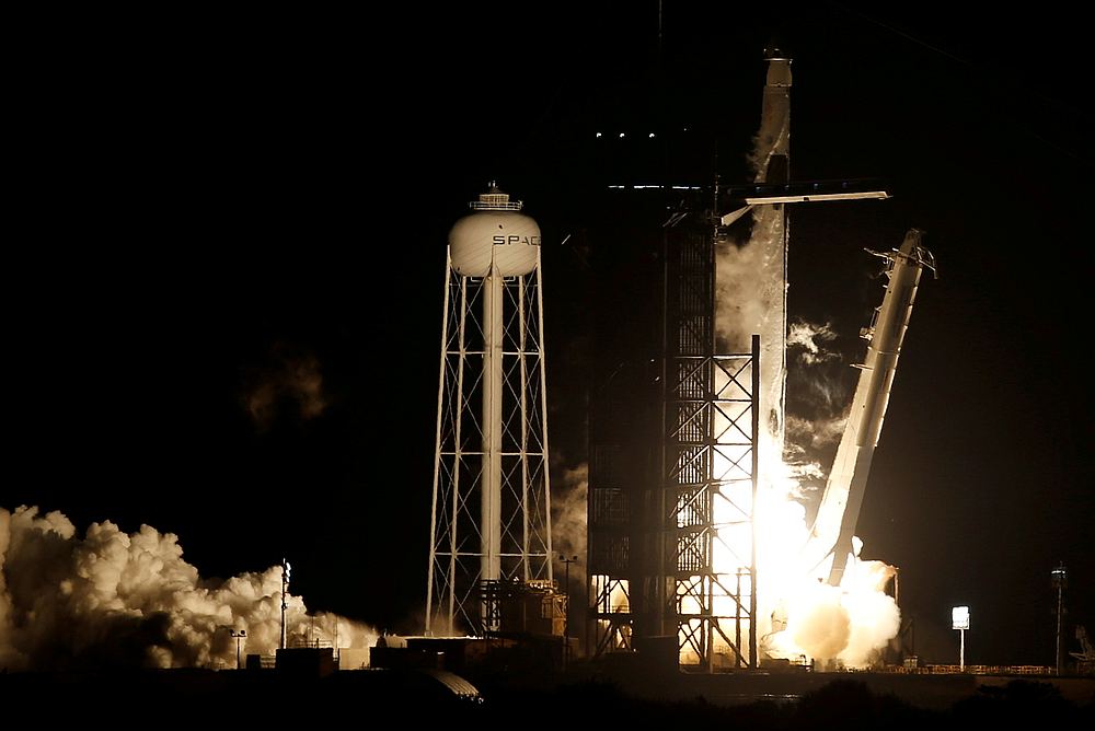 A SpaceX Falcon 9 rocket, with the Crew Dragon capsule, is launched carrying four astronauts on the first operational Nasa commercial crew mission at Kennedy Space Centre in Cape Canaveral, Florida November 15, 2020. u00e2u20acu201d Reuters pic