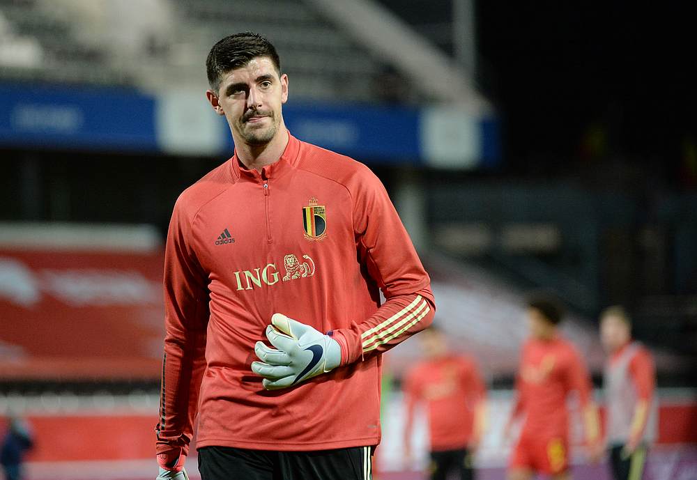 Belgium's Thibaut Courtois during the warm up for the Nations League Group 2 match with England at Den Dreef, Leuven, Belgium November 15, 2020. u00e2u20acu201d Reuters pic