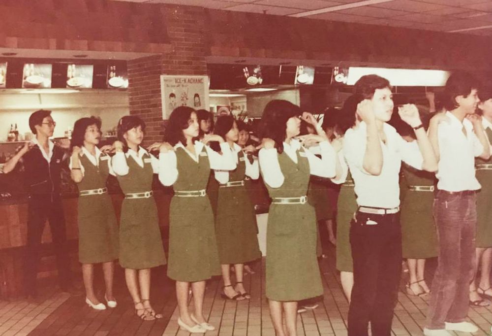Among the many fond memories the former Yaohan employees have were the daily morning gatherings where they did mass exercises, sang the company’s song and the national anthem before starting the work day. — Picture courtesy of Yaohan Singapore 1974 to 1998 Facebook page