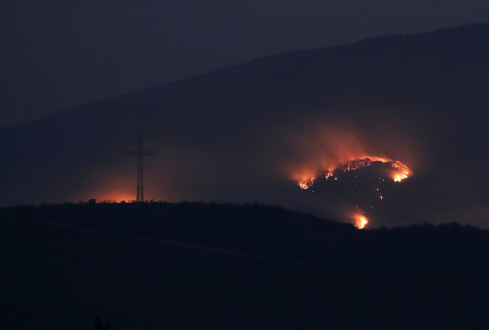 Forest set on fire caused by shelling during a military conflict over the breakaway region of Nagorno-Karabakh, outside Stepanakert, November 2, 2020. u00e2u20acu201d Photolure pic via Reuters