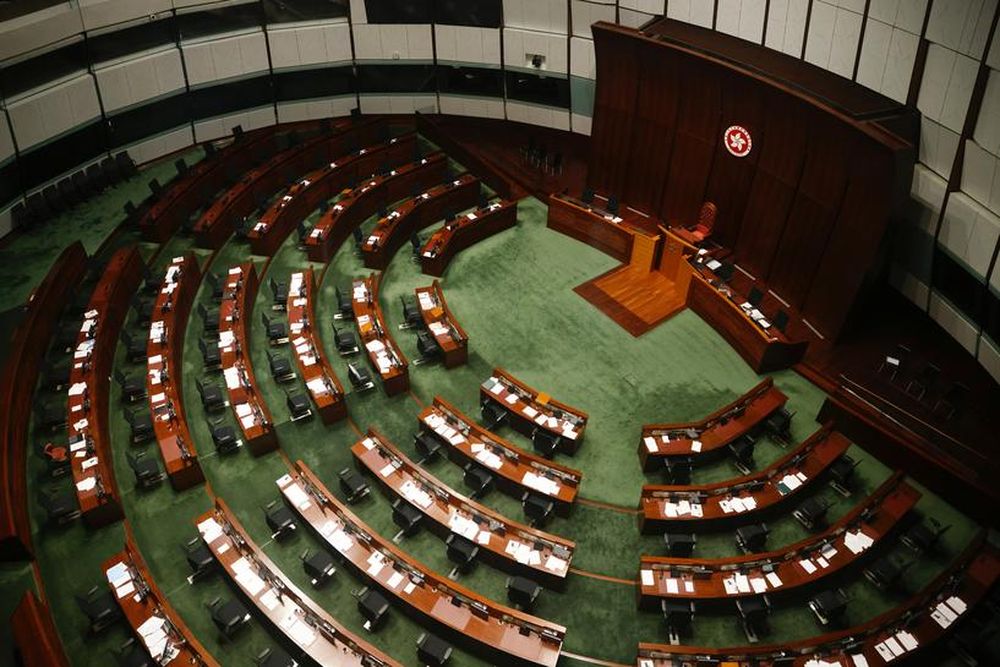 Legislative Council chamber is seen after Alvin Yeung Ngok-kiu, Kwok Ka-ki, Kenneth Leung and Dennis Kwok were disqualified when Beijing passed a new dissent resolution in Hong Kong, China November 11, 2020. u00e2u20acu201d Reuters pic