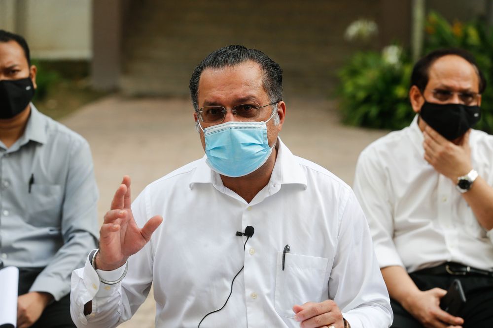 Penang state exco Jagdeep Singh Deo speaks during a press conference at the Gurney Park Condominium in George Town November 17, 2020. u00e2u20acu201d Picture by Sayuti Zainudinn