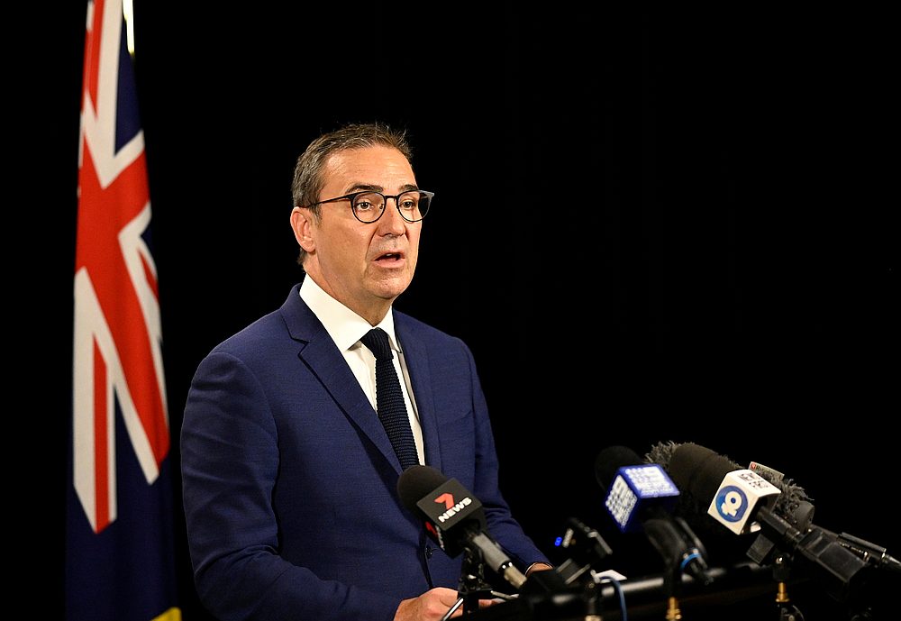South Australian Premier Steven Marshall speaks to the media at the State Administration centre about the implemented lockdown in response to a Covid-19 outbreak, in Adelaide, Australia November 19, 2020. u00e2u20acu201d AAP Image via Reuters