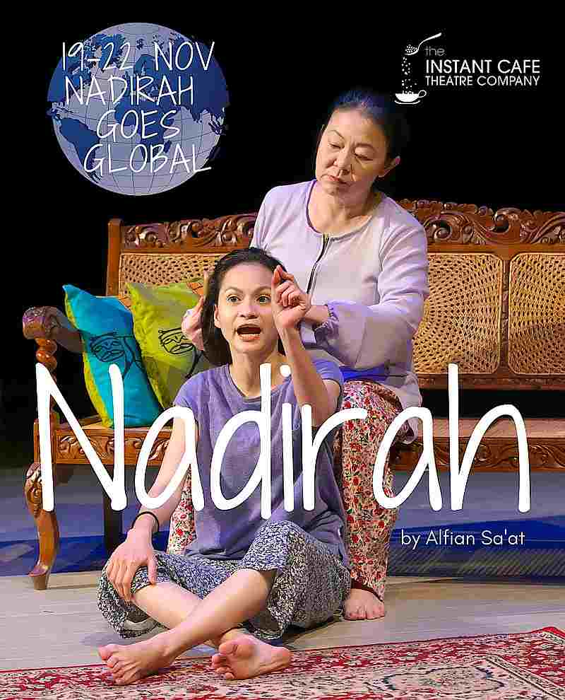 Sharifah Amani and Singaporean actress Neo Swee Lin in a scene from ‘Nadirah’ which will be screened globally this month. — Picture courtesy of Instant Café Theatre