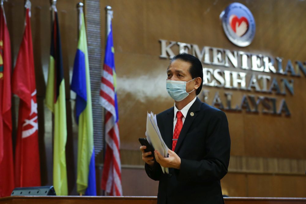 Health Director-General Tan Sri Dr Noor Hisham Abdullah arrives for a press conference in Putrajaya on November 11, 2020. u00e2u20acu201d Picture by Yusof Mat Isa