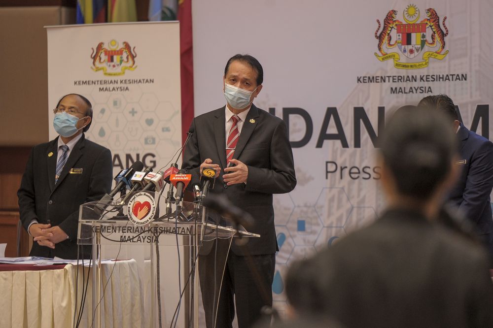 Health Director-General Tan Sri Dr Noor Hisham Abdullah speaks during a press conference in Putrajaya on November 4, 2020. u00e2u20acu201d Picture by Shafwan Zaidon