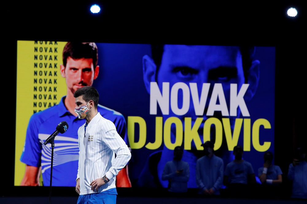 Serbia's Novak Djokovic is interviewed after winning his group stage match against Argentina's Diego Schwartzman in London November 16, 2020. u00e2u20acu2022 Reuters pic